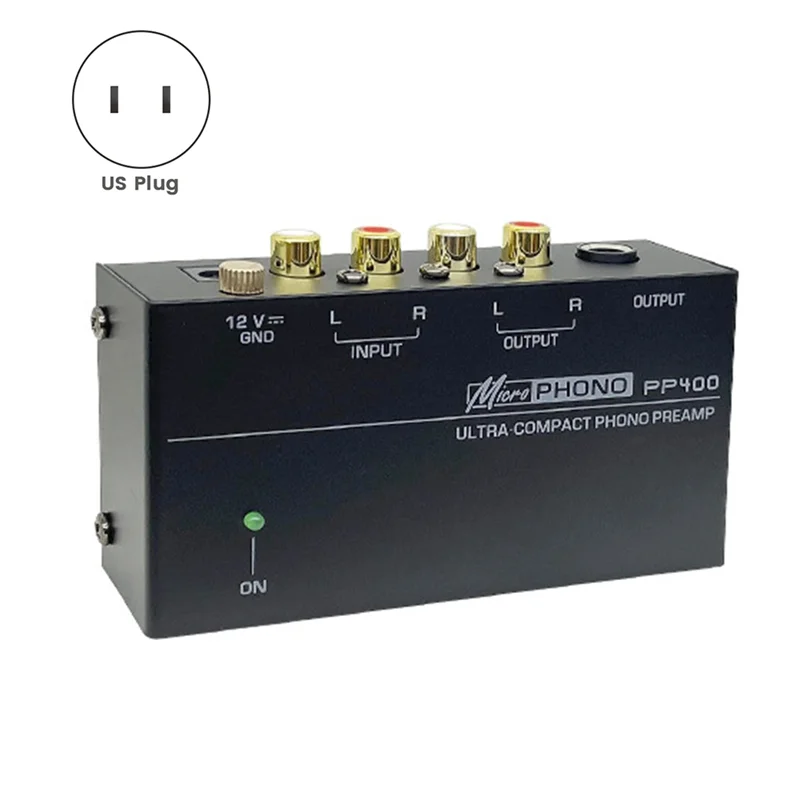 Preamplificatore fono PP400 per amplificatore audio giradischi con controllo del volume del livello per altoparlante amplificatore valvolare US Plug-TCE