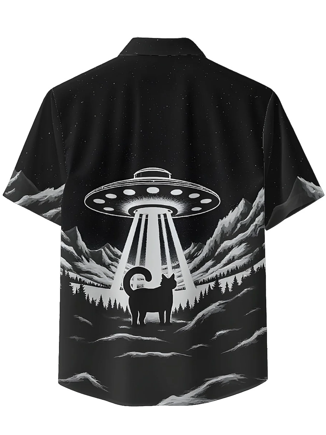 Men's Plus Size Hawaiian Shirts Alien Pattern,Premium Comfort Youth Clothes,Y2K Tops