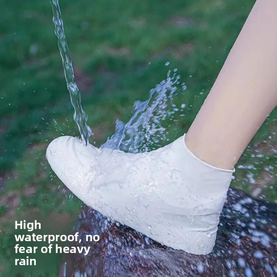 Silicone waterproof shoe cover anti slip rain boots, suitable for outdoor rainy days, reusable wear-resistant shoe cover