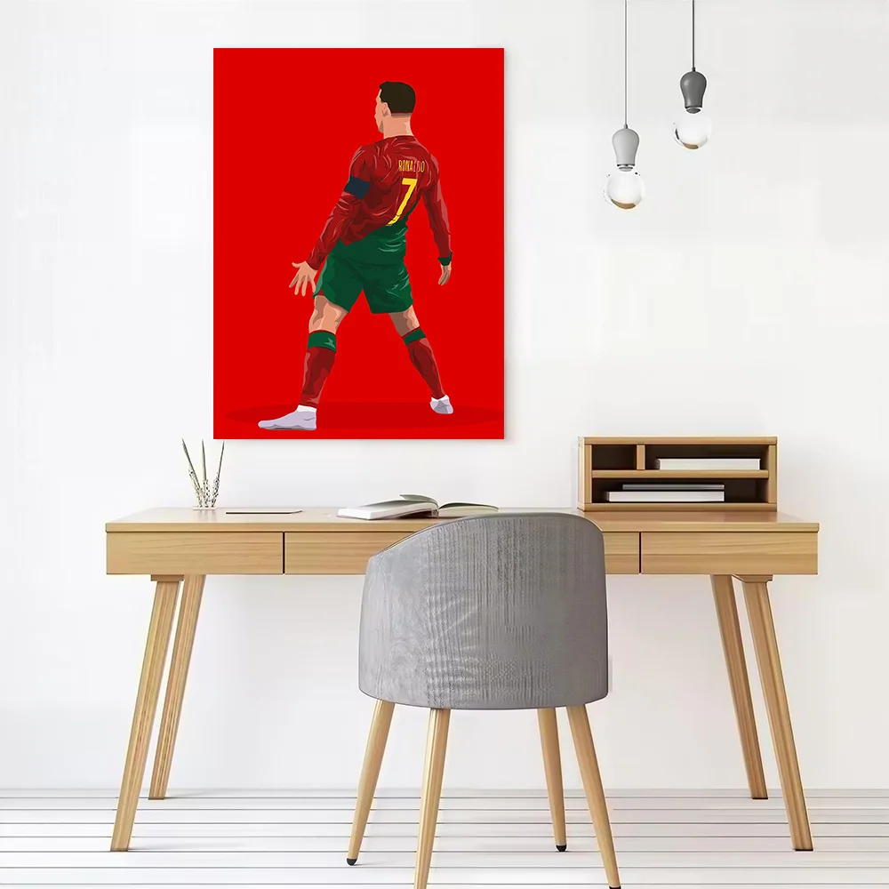 Cristiano Ronaldo in Portugal Jersey Printed Canvas Poster Personalized High Quality Wall Art Paintings for Room Ornaments Mural view 2
