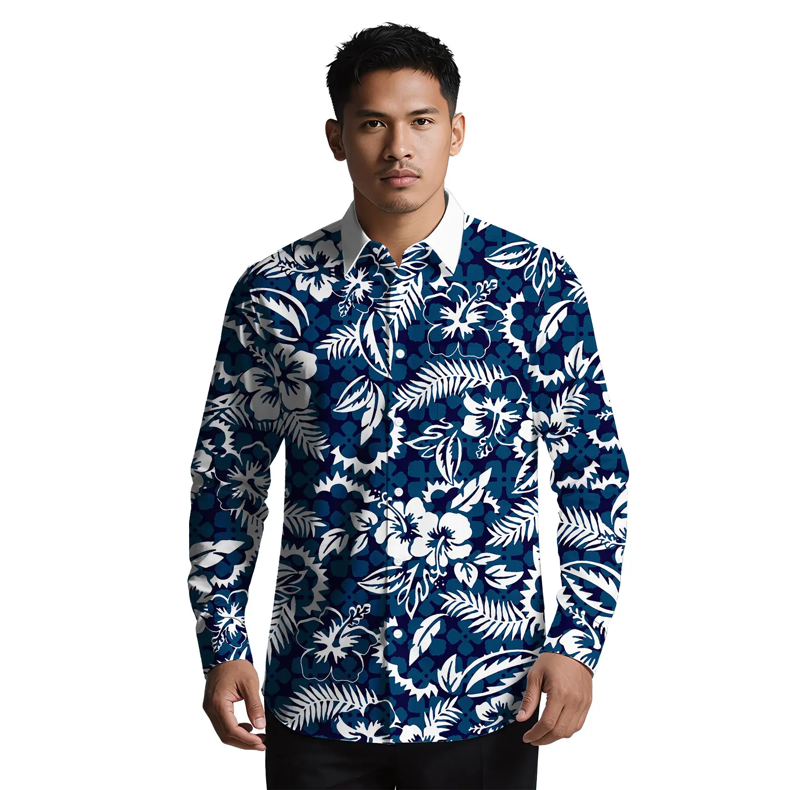 هاواي مخصص الأزهار طباعة السعر المنخفض الملابس ساموا أحدث تصميم جزيرة الرجال قميص بولينيزيا أعلى جودة للرجال قميص ألوها #3
