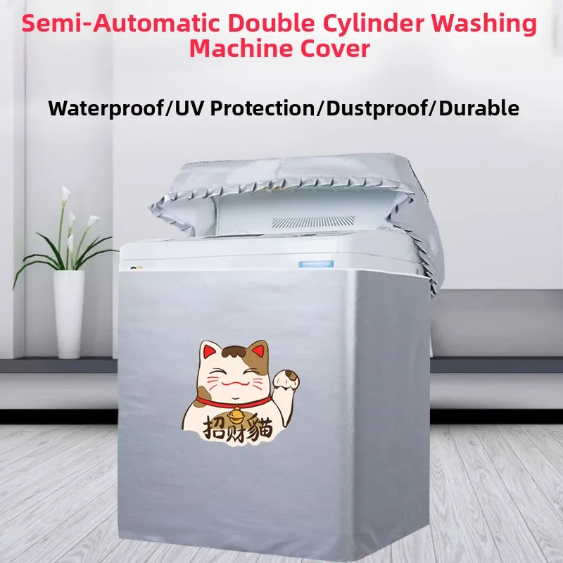 

Чехол для полуавтоматической стиральной машины с двумя барабанами в старинном стиле, водонепроницаемый, солнцезащитный, полностью закрывающий, для двухбарабанных машин