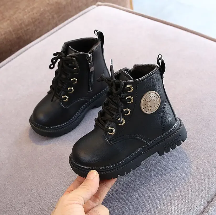 2022 Kids Leather Martin Boots - Fashionable Waterproof Non Slip Warm Boots