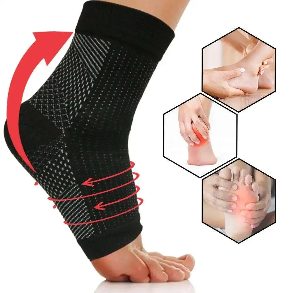 Plantar Fasciitis Compression Socks Best Ankle Compression Sleeve Nano Brace for Everyday Use Provides Arch Support Heel Pain