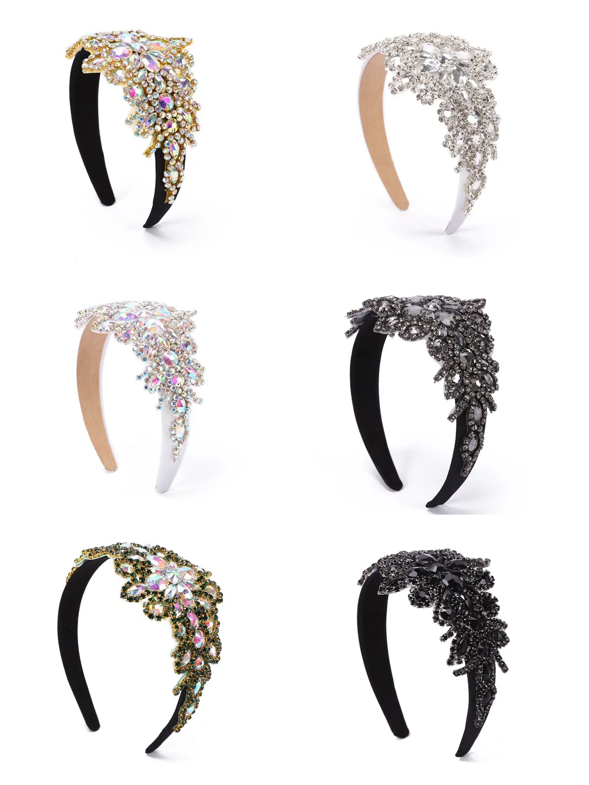 Vintage Luxury Fashion Party  Rhinestone Flower  Hairband Headband Ladies Beautiful Hair Accessories