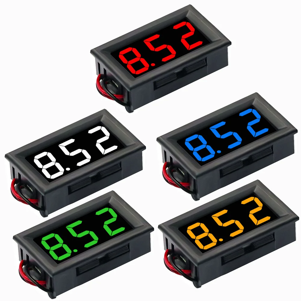 Mini DC4.5V-30V LED Panel Volt Voltage Meter Digital Display 2 Voltmeter