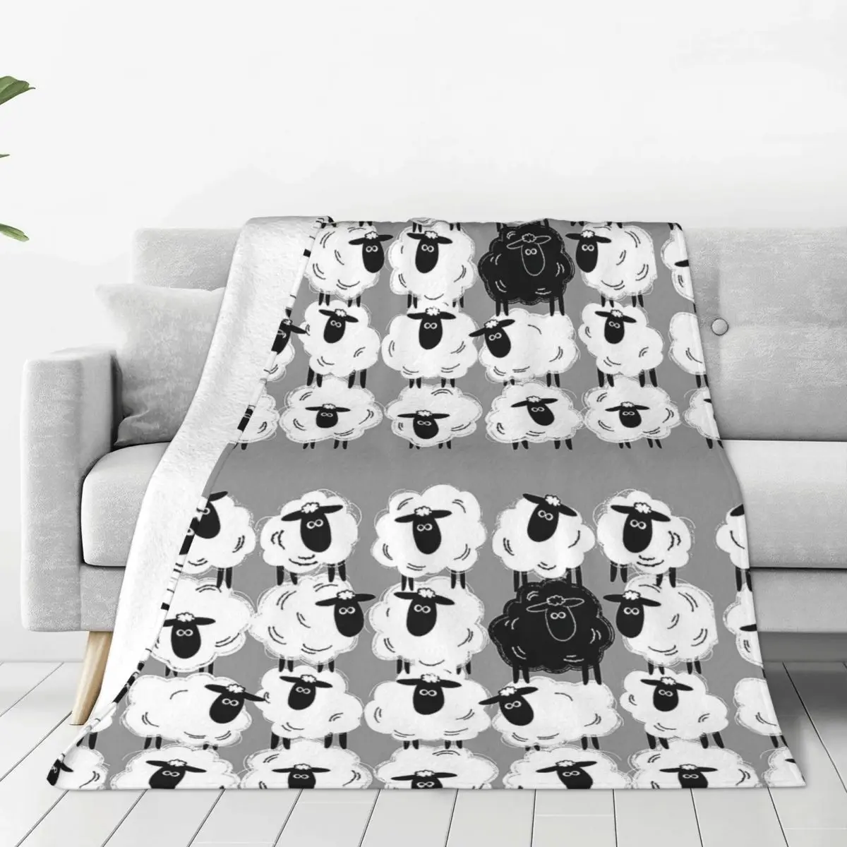 Black Sheep #1 - By Sheep Well Blanket Flannel Breathable Throw Blankets Sofa For Home Bedroom Outdoor Throws Bedspread Quilt