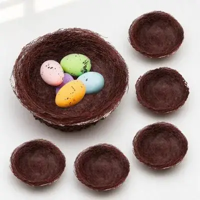 

Creative Simulated Bird Nest 10Pcs Artificial Nest Ornament for Garden Home Decor Thread Birds Nest Practical Decoration Idea