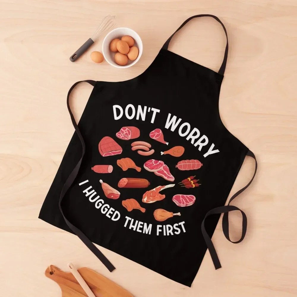 

Don't Worry I Hugged It First Butcher Meat Slaughterer Joke Gift Funny Butcher Apron For Cooking cooks clothes Korean Apron