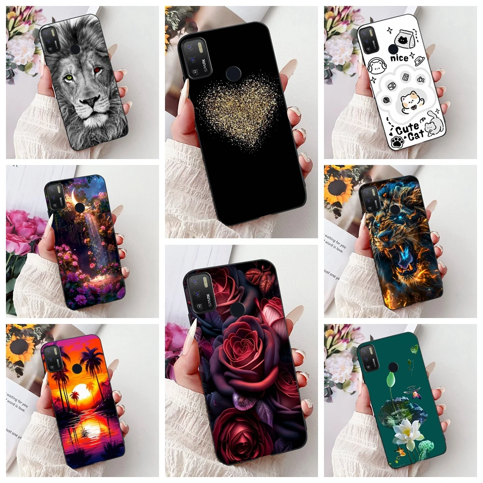 Чехол для Tecno Spark 5 Air KD6a для Tecno Spark 6 Air KE6, силиконовый чехол, роскошная бабочка, любовь, модные цветы, крутой рисунок льва Чехол для Tecno Spark 5 Air KD6a для Tecno Spark 6 Air KE6, силиконовый чехол, роскошная бабочка, любовь, модные цветы, крутой рисунок льва