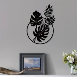 CIFBUY Palm Leaf Metal Wall Art, Wall Sculpture, Plant Silhouette Decoration, Used for Housewarming Gift Restaurant Decoration