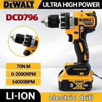 DEWALT DCD796 13mm Brushless Electric Drill Portable Screwdriver Impact Drill Rechargeable Lithium 20V Battery Power Tool