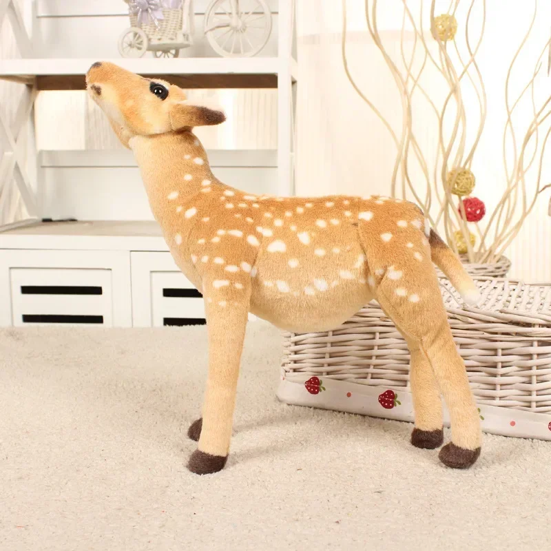 40cm Lovely Standing elk giraffe Sika deer Simulated Animals model Kid mount Christmas decoration Stuff Plush Children toys gift