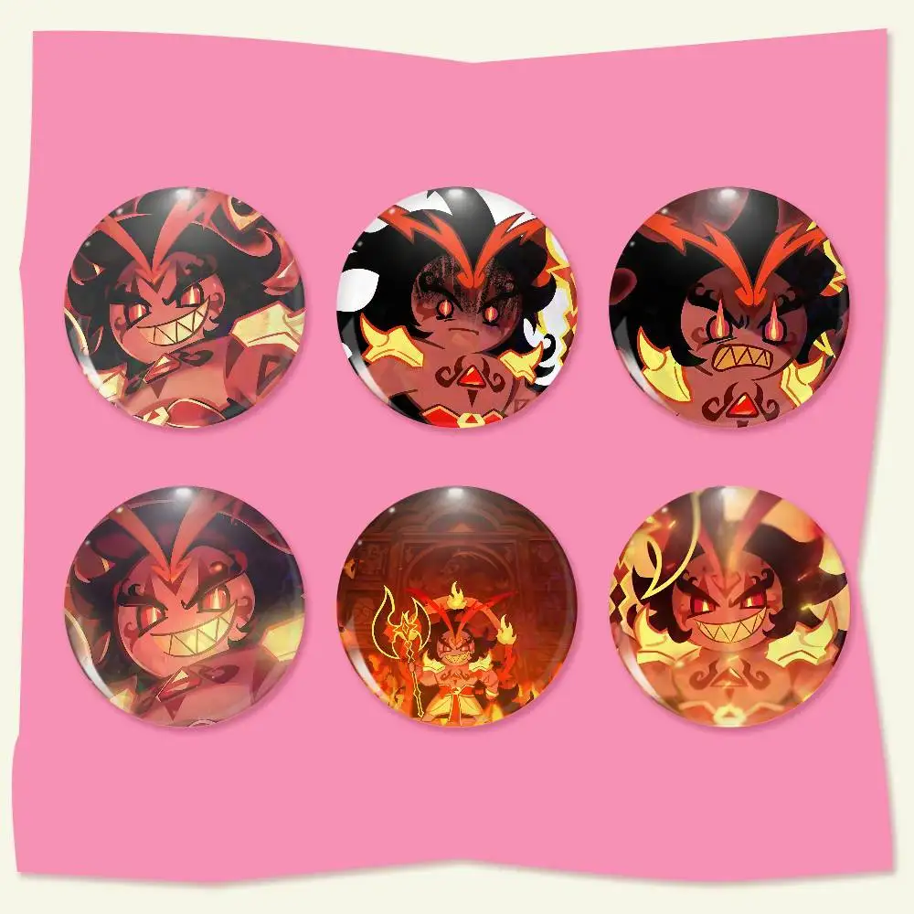 Burning Spice Cookie Icon Badge On Backpack Accessories Manga Icons Pins Round Cartoon Brooches For Clothes Bag Decor Gifts