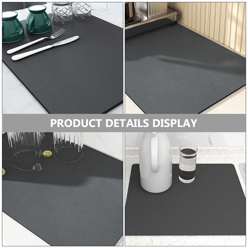 

Coffee Pad 30x40cm Deep Gray Absorbent Non Slip Drying Mat Reusable Kitchen Counter Table Top Bar Home Supply Washable Drainage