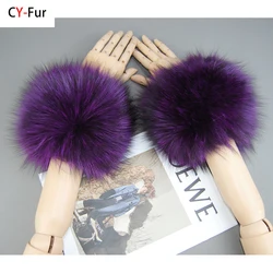 2024 New Style Fox Fur Cuff Arm Warmer Lady Bracelet Real Fur Wristband Glove High Quality Fox fur Cuffs Hot Sale Wrist Warmer