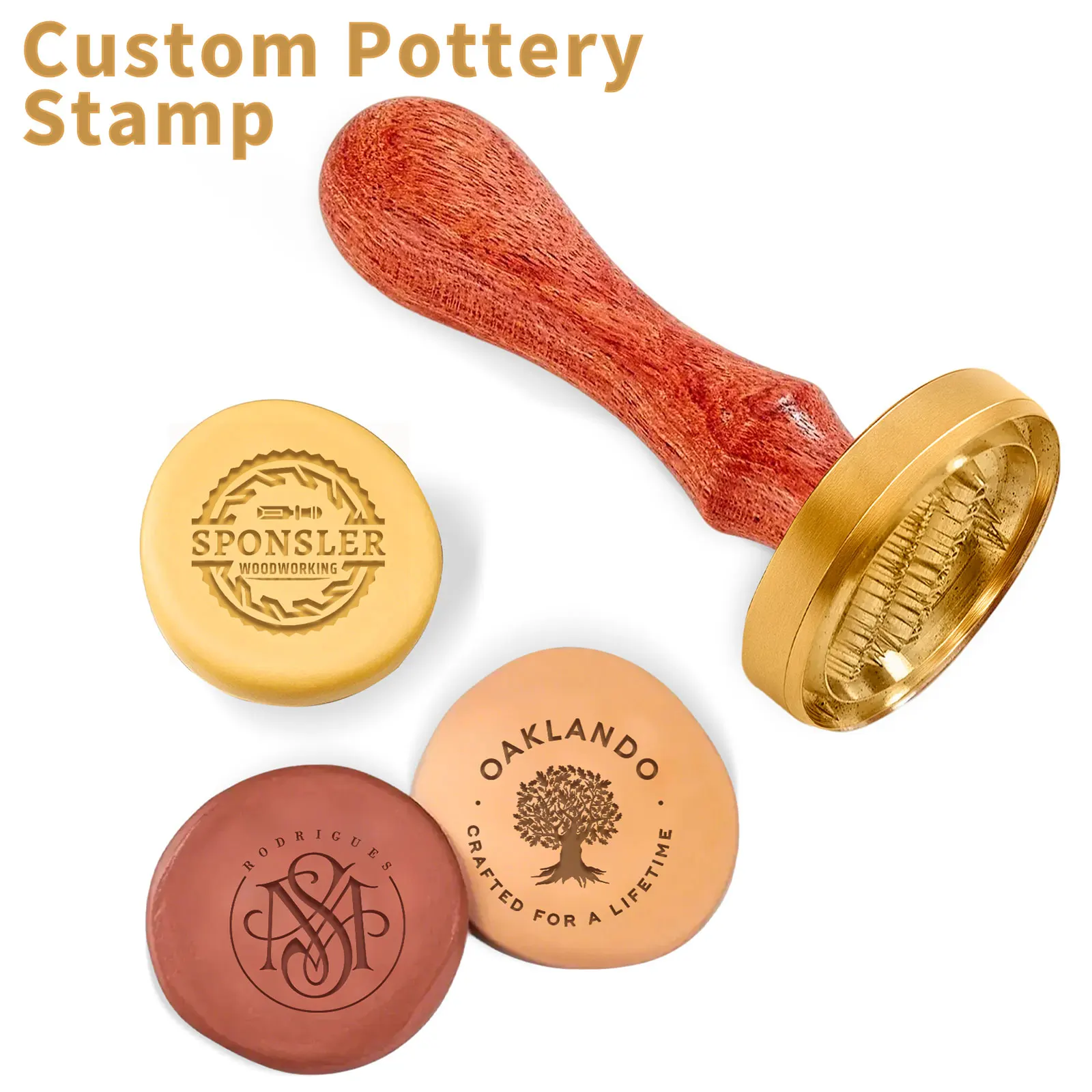 

Custom Pottery Stamp for Clay Personalized Logo & Design Maker,Perfect for Ceramics(1.5inch - 3.81cm)