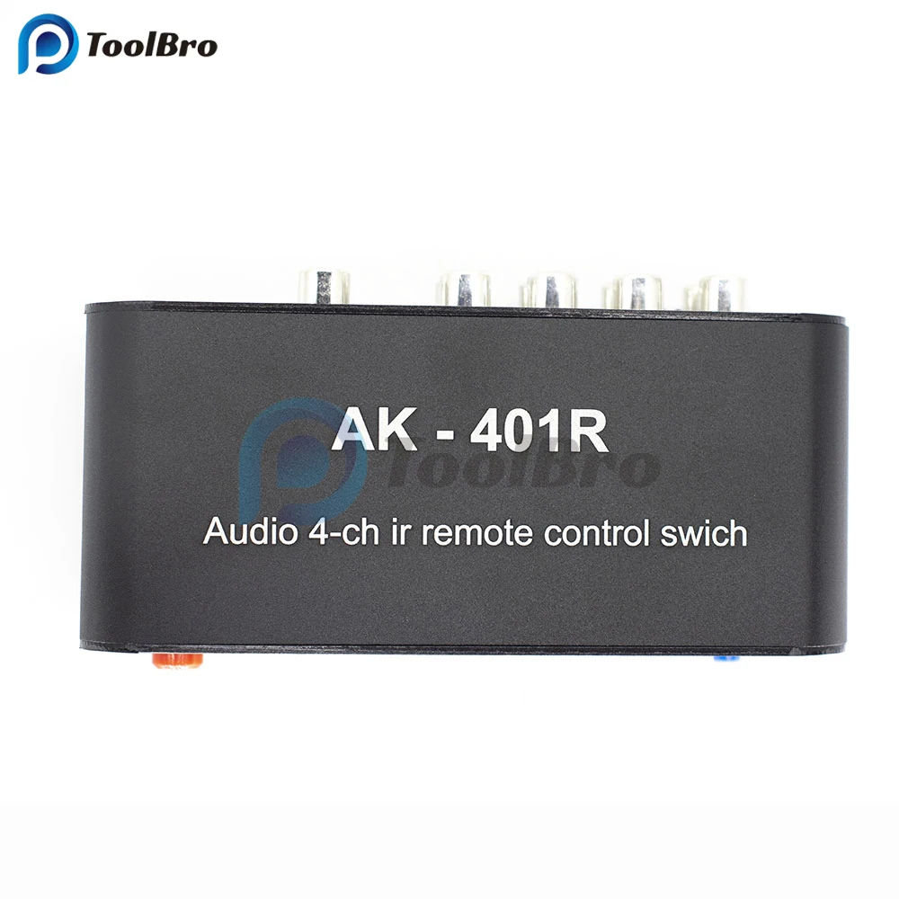 AK-401R Audio 4CH przełącznik zdalnego sterowania na podczerwień IR 12V 5.5*2.1mm niski poziom szumów 4-kanałowy przełącznik źródła Audio