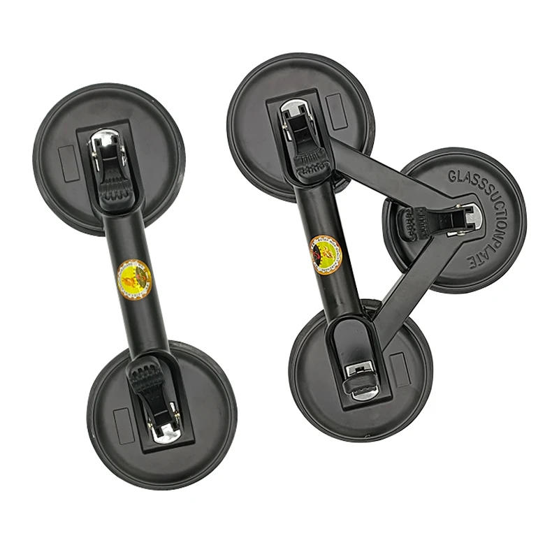 China Factory Aluminum Alloy 3-claws Vacuum Glass Sucker 3 Handle Glass Suction Cup for Tile Marble Granite