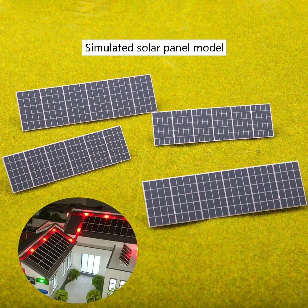 Simulation Solar Photovoltaic Panel Model Scale 1/64 1/87 Building Roof Scene Layout Materials Diorama Kits 2Pcs/Lot