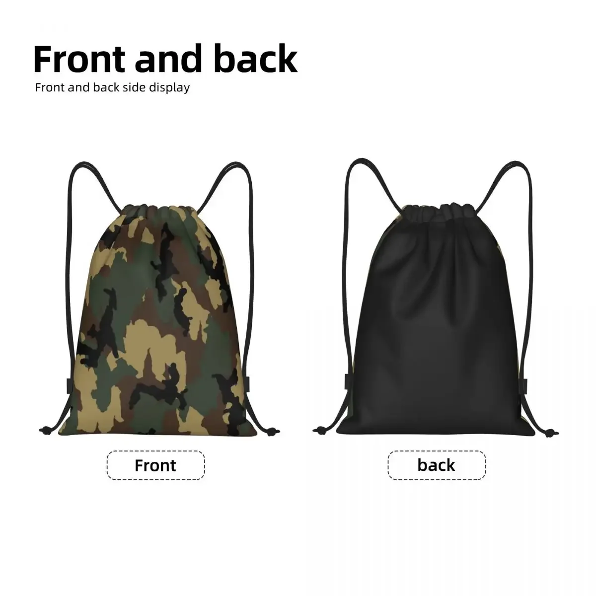 Custom Original Woodland Camo Drawstring Backpack Women Men Sport Gym Sackpack Foldable Camouflage Training Bag Sack