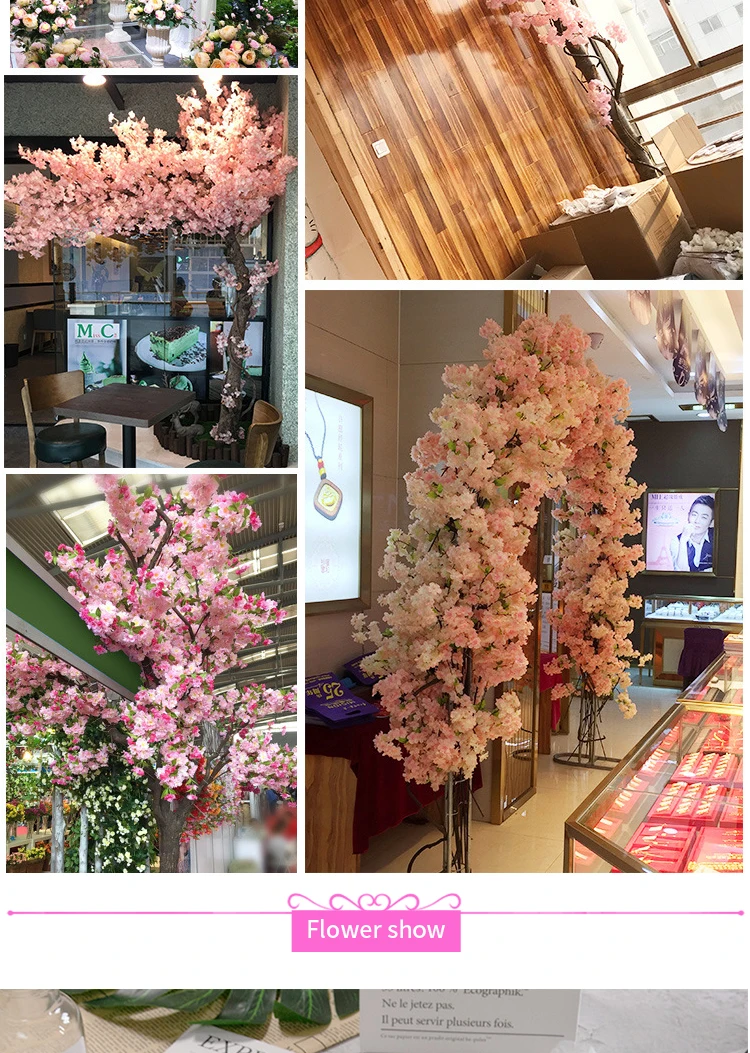 Künstlicher Kirschblütenbaum Rosa Weiß Seidenblume Zweig für Hochzeit Bogen Bonsai DIY Zuhause Party Dekoration – Detail 10