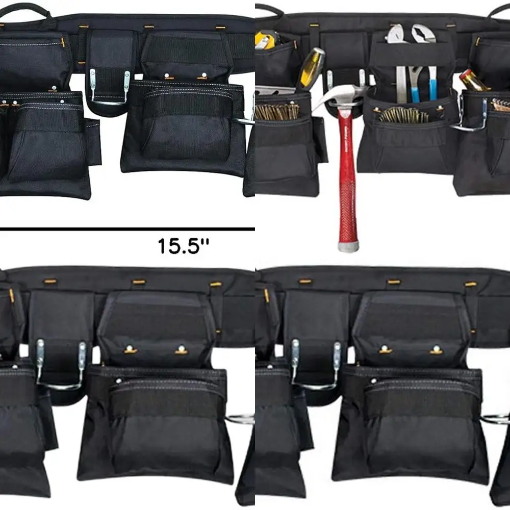 

Профессиональный поясной набор инструментов для плотника с 18 карманами, черный