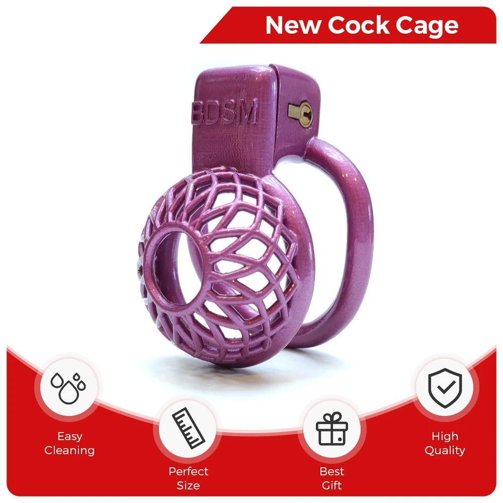 

Small Reticular Sissy Cock Cage Slave Chastity Cage BDSM Male Bondage Penis Ring Lock Male Erotic Gay Ladyboy Toys Femboy