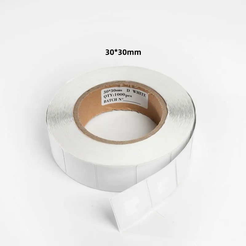1000 Etiquetas de Seguridad EAS Anti-Robo de 8.2Mhz para Venta al por Menor, Etiqueta RF Suave de 30*30mm, Etiqueta de Alarma EAS Blanca