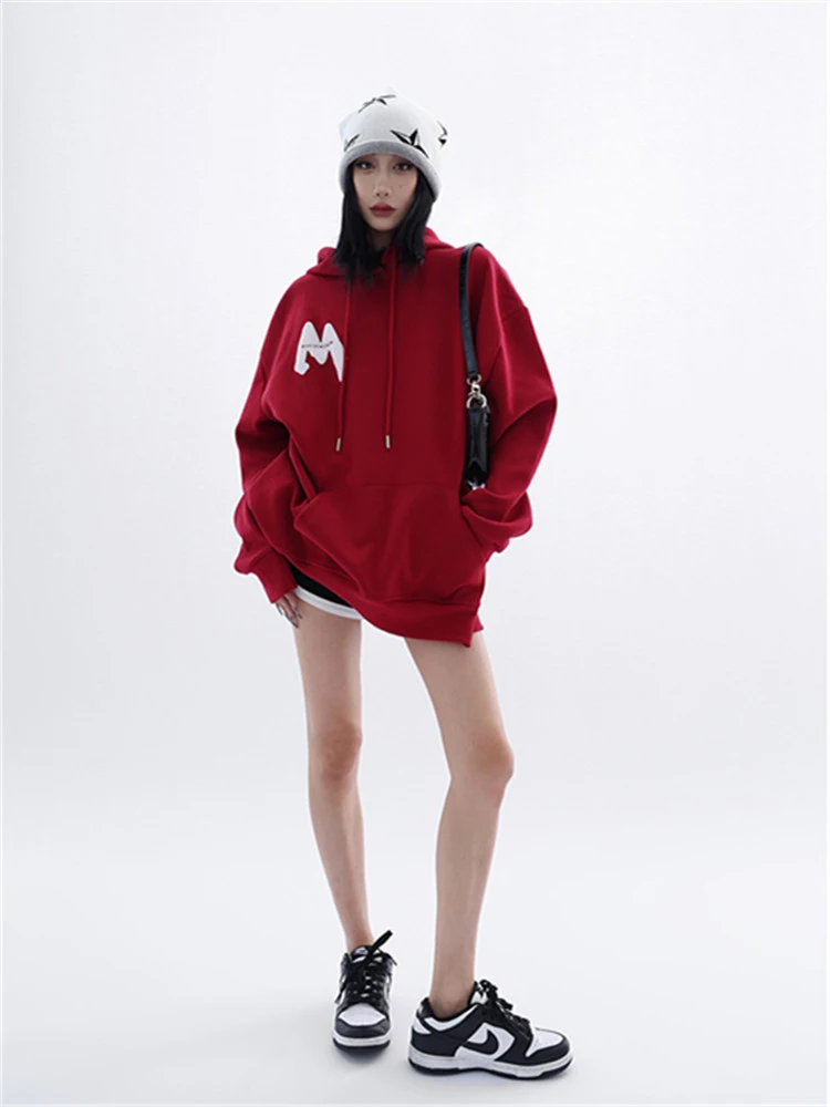 Fashion Hoodies Women 2024 Autumn Korean Style Long Sleeve Hooded Sweatshirt Niche Design Loose Casual Tops