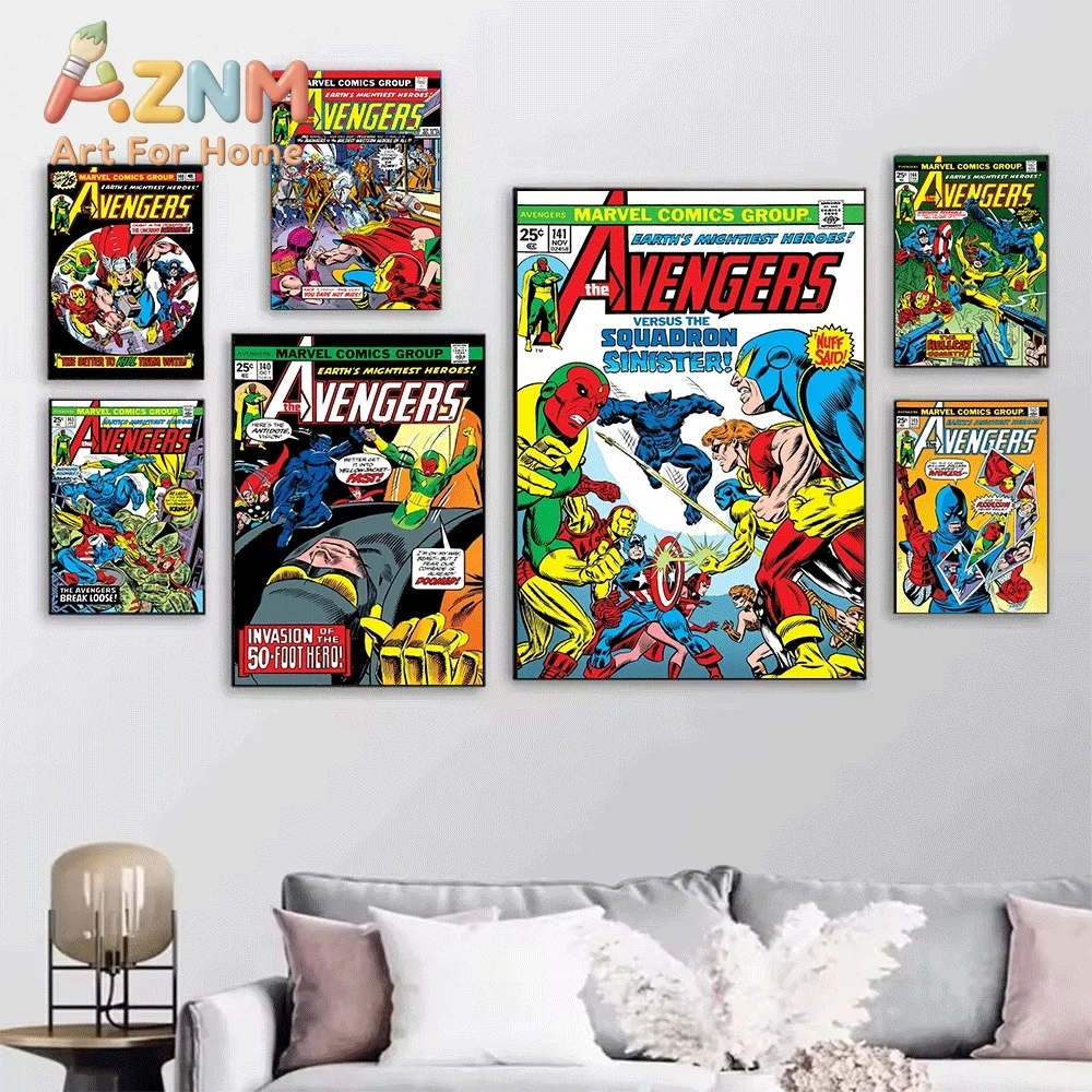 AZNM The Avengers #137 Enter The Beast Comic Canvas Wall Art No Frame Vintage Superhero Print Poster Home Wall Decor