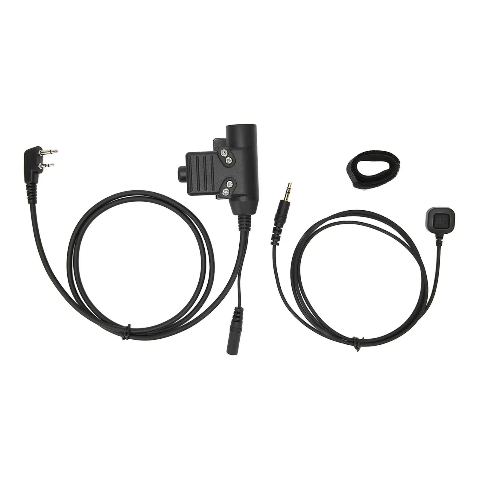 Adaptador de auriculares inalámbrico PTT U94 para v82 para v80, cable extensible de PU manos libres con micrófono de dedo