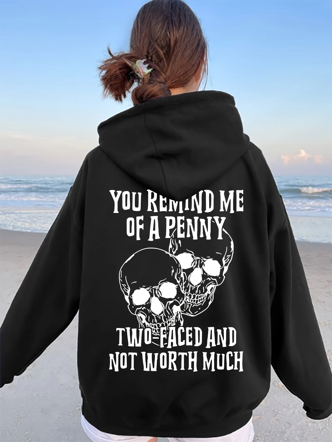 

Skull Graphic Printing Autumn and Winter Cotton Men's and Women's Hoodies Outdoor Street Sports Training Brand Trend