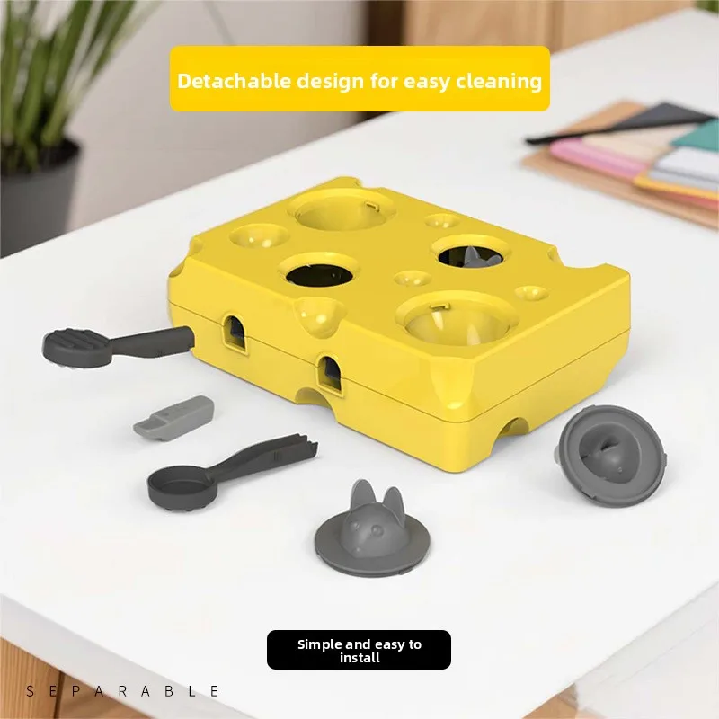 Cat Toys Self-Hi Boredom Relief Artifact Pet Cat Slow Food Puzzle Whack-a-Mole Cheese Box Interactive Pet Supplies