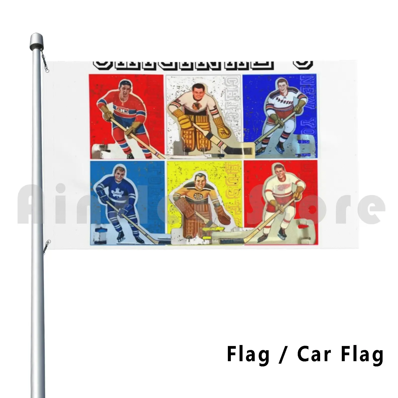 Original 6 Hockey de mesa-Hockey04 decoración al aire libre bandera bandera del coche 3291 Hockey de mesa Hockey Rod Hockey Stiga Coleco