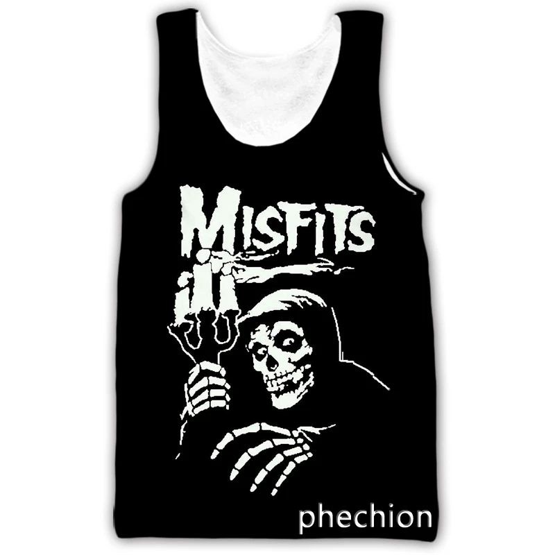 phechion New Fashion Men/Women Misfits 3D Print Sleeveless Vest Streetwear Men Loose Sporting Tank Top A267