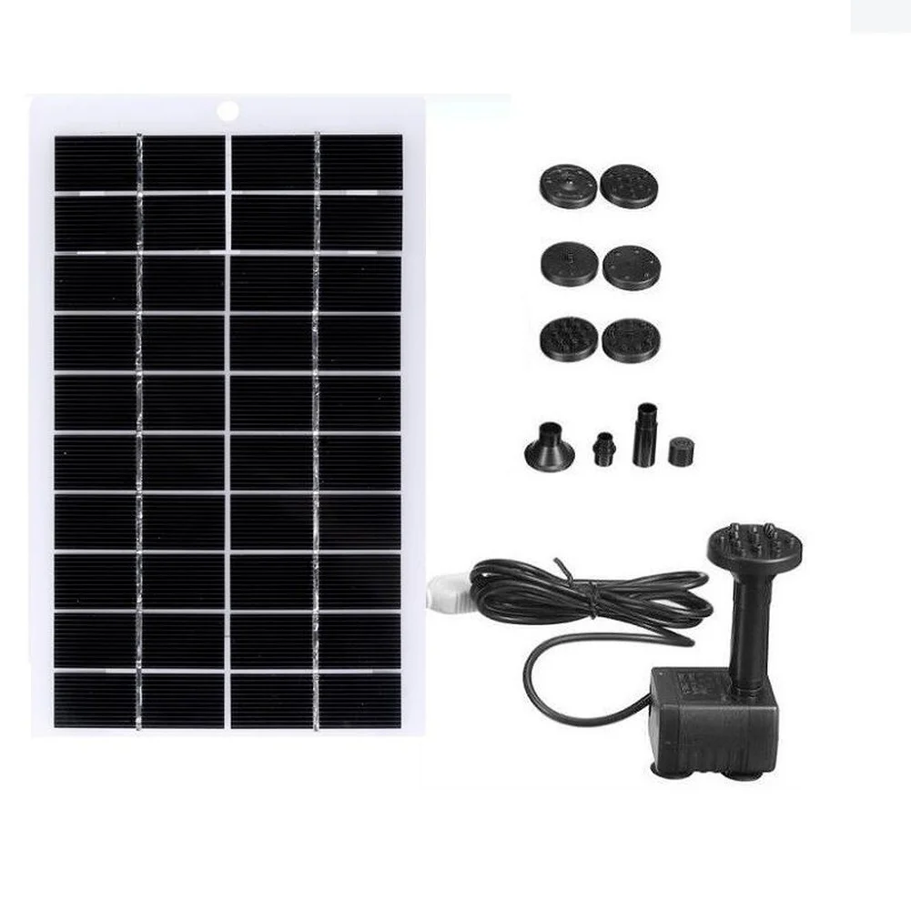 1set 4W 5V Solar Powered Fountain Pump Outdoor Water With USB Output Interface 120L/H Flow Rate Water Pump Solar Panel Kit