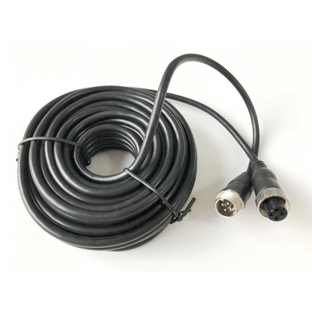 หัวการบิน Extension Cable 4 PIN Connector 5M/10M/15M/20M/30M สำหรับรถบรรทุก Monitor กล้องการเชื่อมต่อ