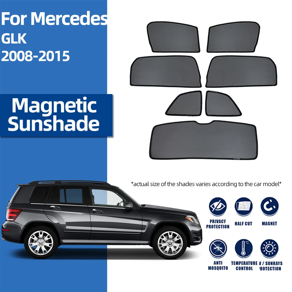 

For Mercedes Benz GLK SUV X204 2008-2015 Magnetic Car Sunshade Shield Front Windshield Curtain Rear Side Window Sun Shade Visor