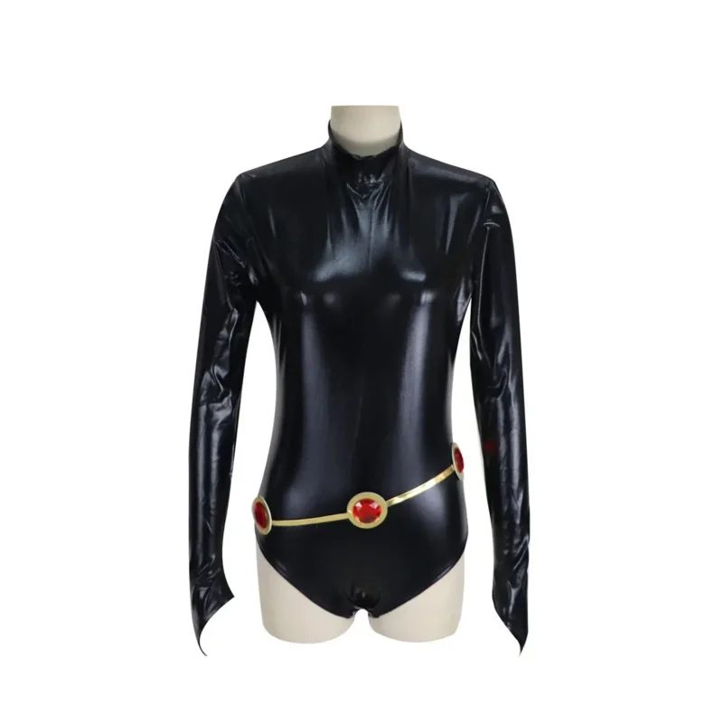 Disfraz de Cosplay de Teen Titans Raven, monos con capa de superhéroe, Zentai, juego de Anime para Halloween, conjuntos de actuación OI9765