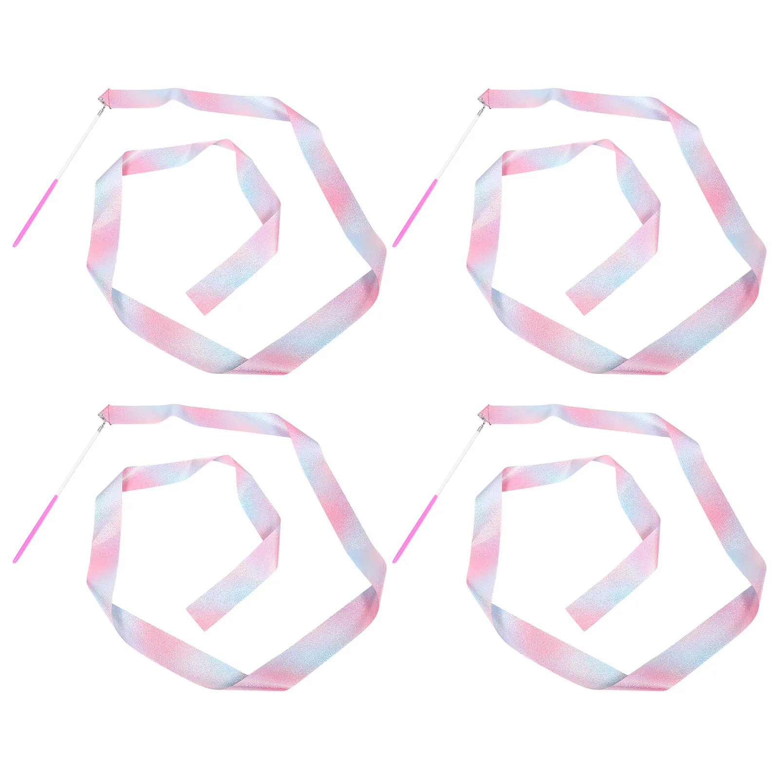 

4Pcs Rhythmic Gymnastics Ribbon Gradient 2 Meter for Dance Performances Ballet Parties Outdoor Playing