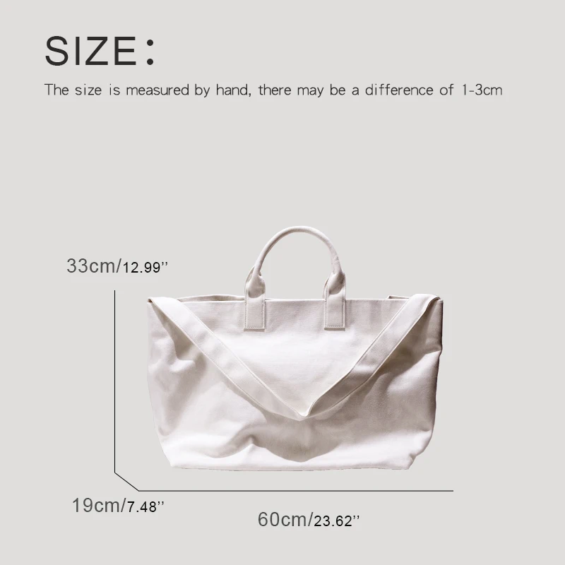 Casual Oversize Canvas Tote Bags For Women Luxury Designer Handbags Purses 2024 New In Large Capacity Wide Straps Cloth Shoulder