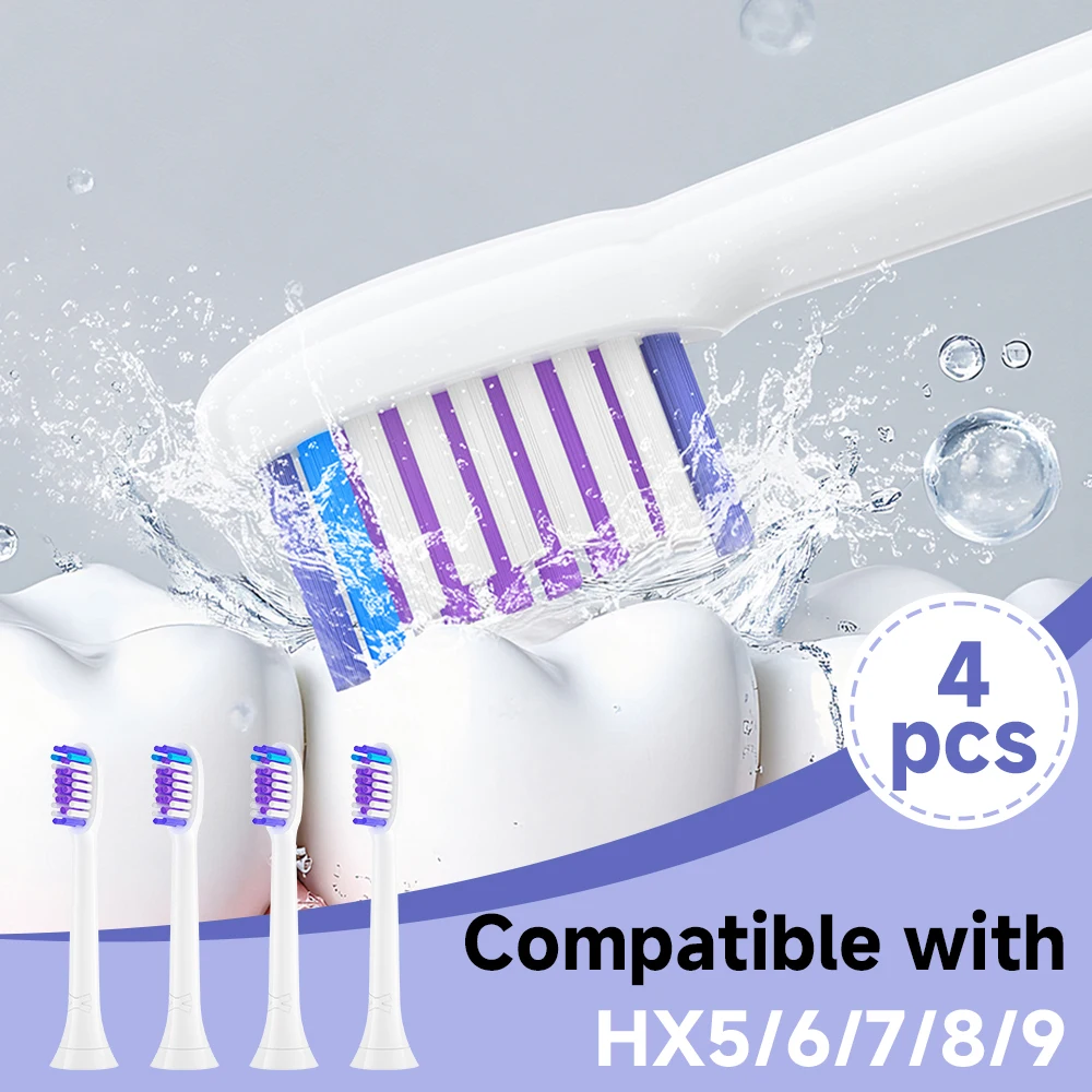 

4 шт./8 шт./Насадка для электрической зубной щетки, совместимая с моделями Philips Sonicare HX5/HX6/HX9/HX7/HX8/ Series