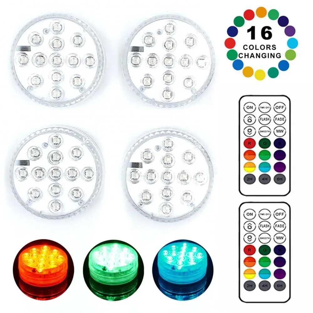 Waterproof 13 LED Lamp Beads Diving Light with Magnet Sucker RF Remote Control Pool Swimming Accessories