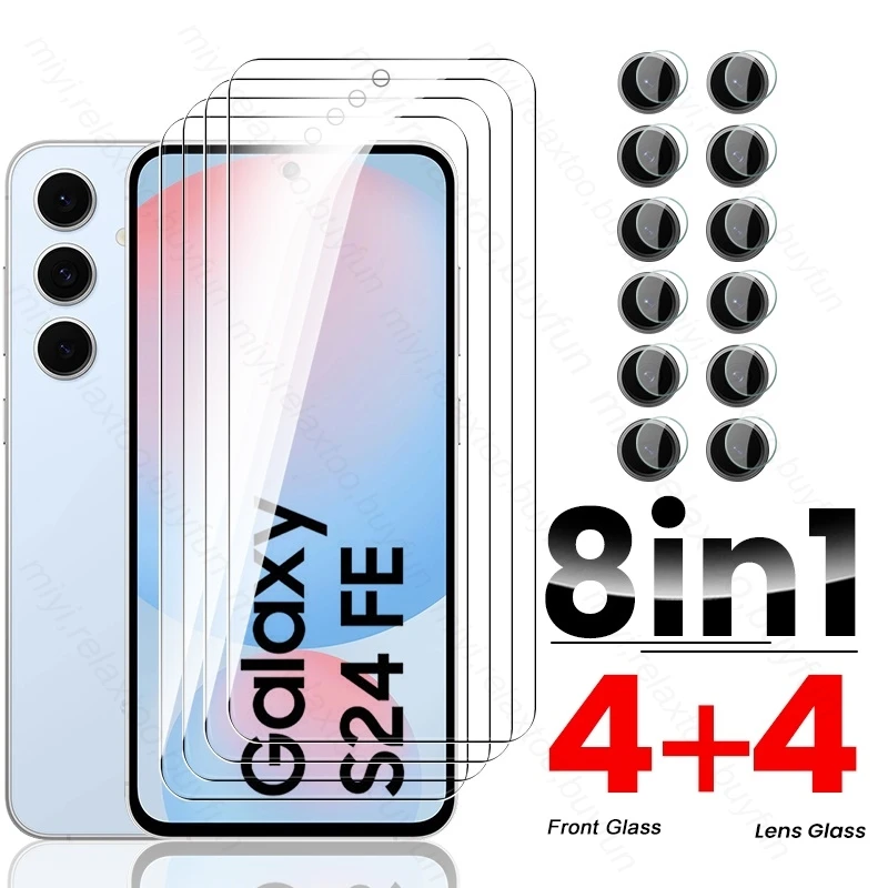 8In1 Camera Protective Glass For Samsung Galaxy S24 FE 5G Tempered Glass Screen Protector Sumsung Samung S24FE S 24 FE 24FE 2024