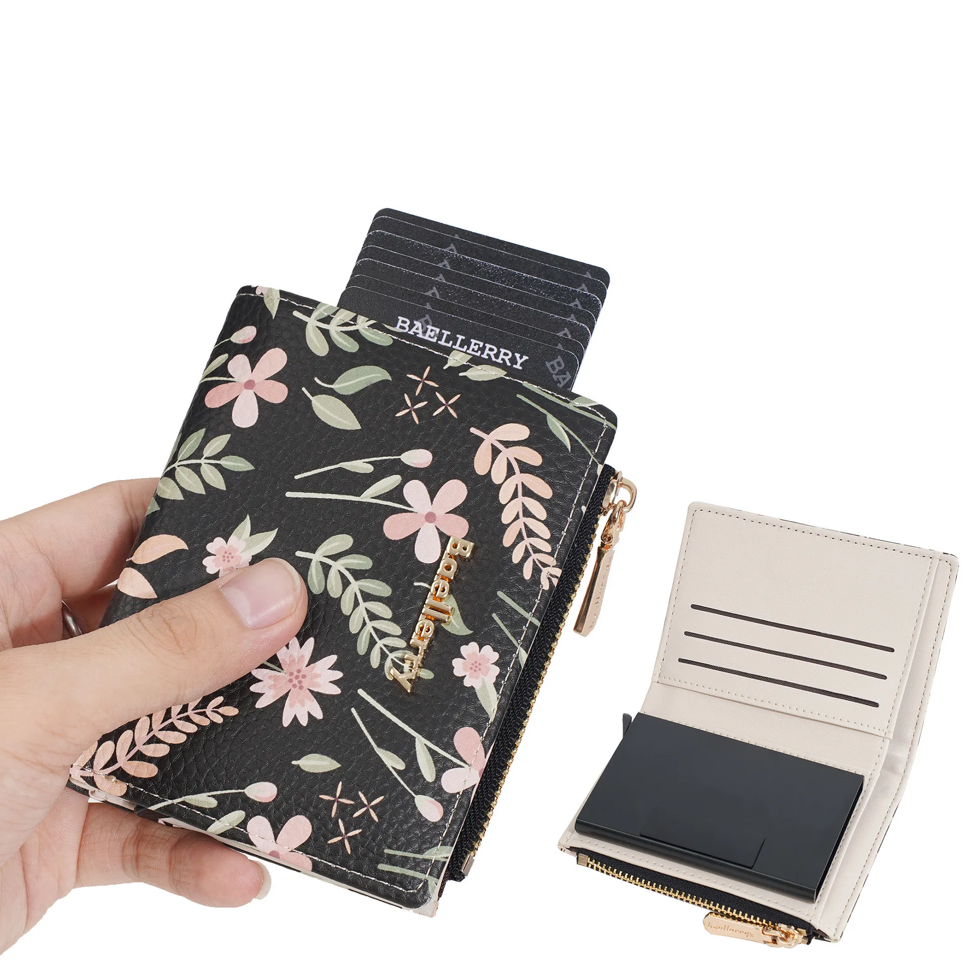 

New short wallet for women ins magnetic buckle anti-theft swiping soft wallet female card holders coin purse