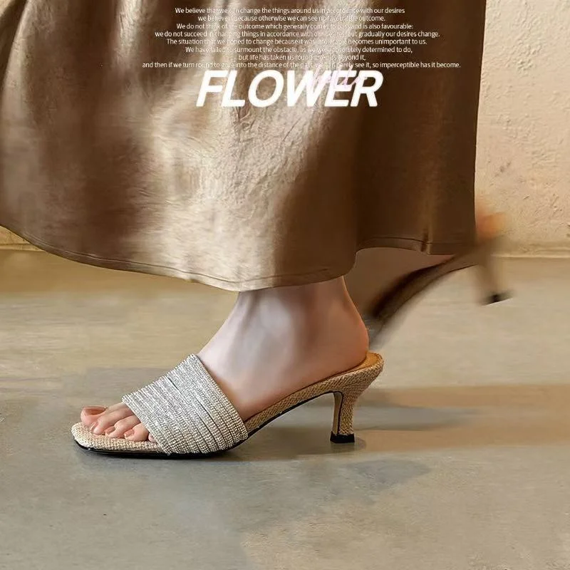2026 new spring summer women sandals natural leather 22-25cm strap combination+sheepskin+pigskin mules high heel women shoes