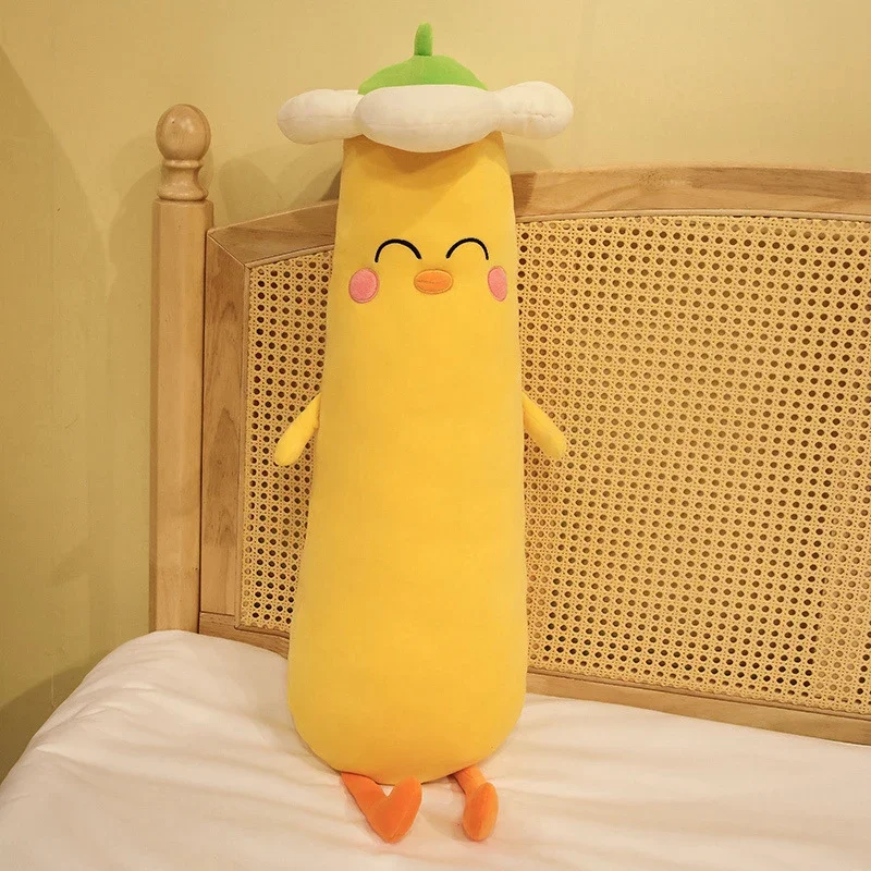 

Little yellow chicken doll pillow sleeping girl grows strip plush toy clip leg doll big ragdoll bed side sleeping doll