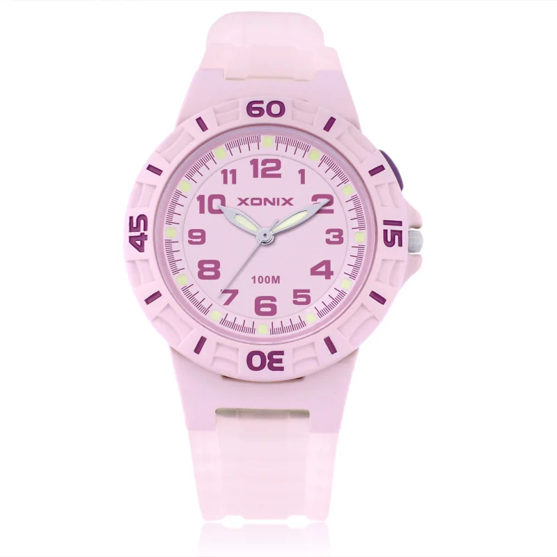 XONIX New Classics Sports Quartz Watches Waterproof 100m Fashion Women Student EL Light Swimming Diving Relogio Masculino YE