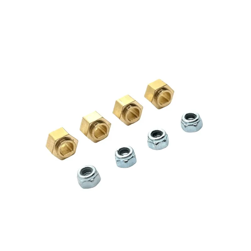 +1.5mm For MJX HYPER GO H18P 7mm*5.5mm Brass Wheel Hex Hub Adapter Hexes With Nut Extension Combiner Rc Car Upgrade P18P08 JM30